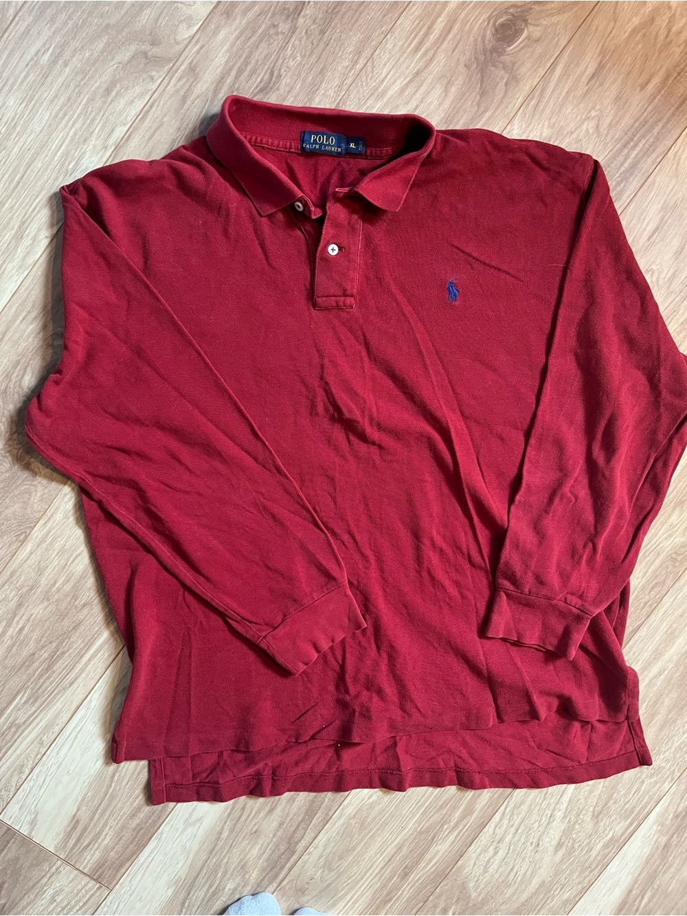 Red Polo Ralph Lauren long sleeve polo shirt